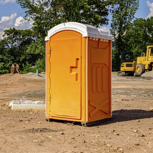 can i customize the exterior of the porta potties with my event logo or branding in Meadow Lands